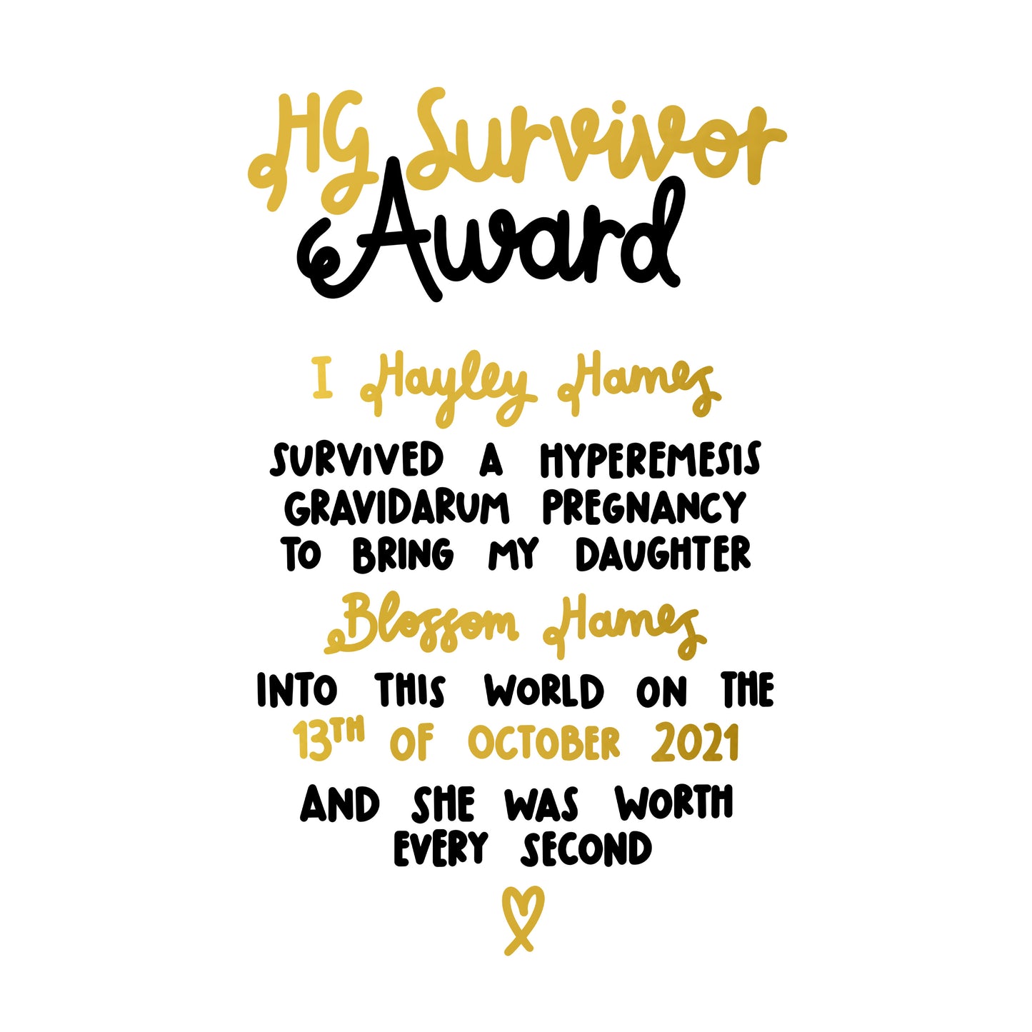 HG Survivor Award Foil Print (Charity Donation)