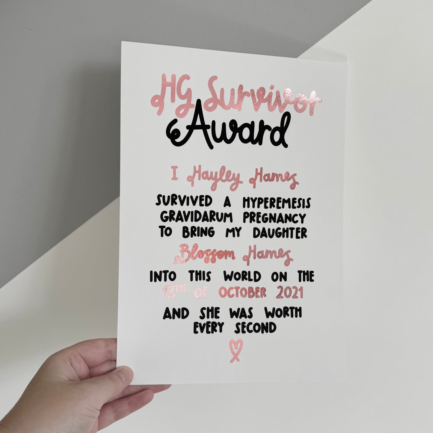 HG Survivor Award Foil Print (Charity Donation)